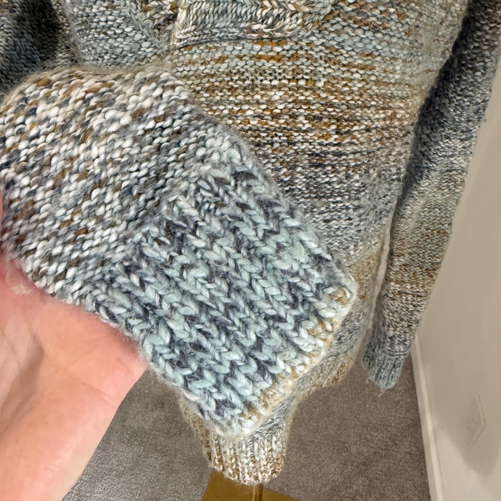 Prana Wool‎ Blend Shawl Collar Knit Sweater Blue Small Cozy Gorpcore Grandpa - Picture 5 of 10